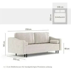 maison de rêve Einzelsofa  Zyia ¦ braun ¦ Maße (cm): B: 218 H: 98