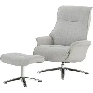 Höffner Fernsehsessel mit Hocker  Bormie ¦ grau ¦ Maße (cm): B: 83 H: 95 T: 86.0