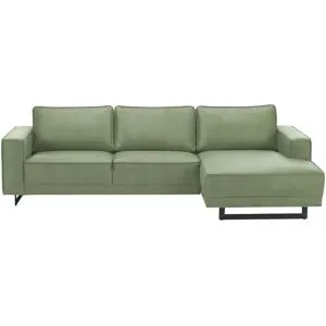 Soho Ecksofa aus recyceltem Leder Sanja ¦ grün ¦ Maße (cm): B: 285 H: 85 T:
