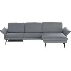 Himolla Ecksofa Echtleder 1928 ¦ grau ¦ Maße (cm): B: 296 H: 85 T: 175.0