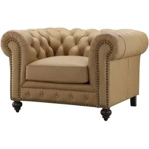 uno Ledersessel im Vintage-Look Chesterfield ¦ braun ¦ Maße (cm): B: 124 H: 80
