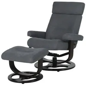 uno Sessel-Hocker-Set mit Relaxfunktion Mateo ¦ grau ¦ Maße (cm): B: 80 H: 104