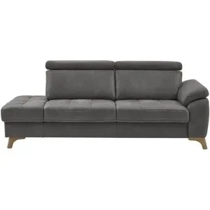 meinSofa Recamiére  Chloris ¦ grau ¦ Maße (cm): B: 221 H: 107 T: 102.0