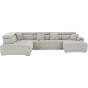 uno Wohnlandschaft mit Sitztiefenverstellung Fondi ¦ grau ¦ Maße (cm): B: 371 H: