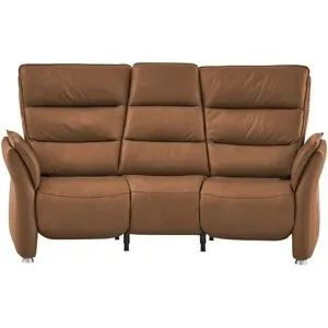 Hukla Trapezsofa Echtleder Corina ¦ braun ¦ Maße (cm): B: 202 H: 112 T: 120.0