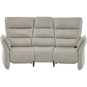 Hukla Trapezsofa Echtleder Corina ¦ grau ¦ Maße (cm): B: 202 H: 112 T: 120.0