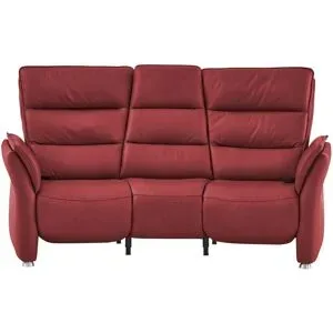 Hukla Trapezsofa Echtleder Corina ¦ rot ¦ Maße (cm): B: 202 H: 112 T: 120.0