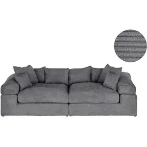 smart Big Sofa in modernem Cord Lianea ¦ grau ¦ Maße (cm): B: 260 H: 86 T: 133.0