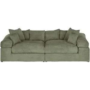 smart Big Sofa in modernem Cord Lianea ¦ grün ¦ Maße (cm): B: 260 H: 86 T: 133.0