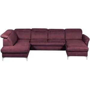 uno Wohnlandschaft Wildleder-Optik Basel ¦ rot ¦ Maße (cm): B: 304 H: 100 T: