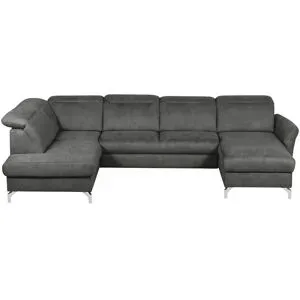 uno Wohnlandschaft Wildleder-Optik Basel ¦ grau ¦ Maße (cm): B: 304 H: 100 T: