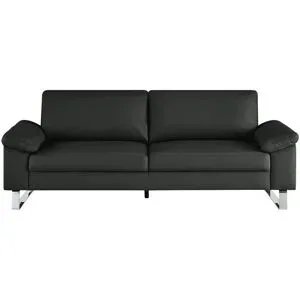 Max Schelling Ledersofa mit Kufengestell Maximum ¦ schwarz ¦ Maße (cm): B: 224