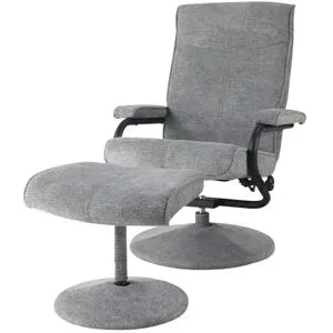 Höffner Fernsehsessel mit Hocker  Bobetha ¦ grau ¦ Maße (cm): B: 76 H: 105 T: 81.0