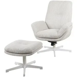 Höffner Relaxsessel mit Hocker  Balbina ¦ creme ¦ Maße (cm): B: 75 H: 95 T: 93.0
