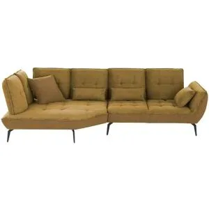 Vito Ecksofa mit Sitztiefenverstellung Ticona ¦ gelb ¦ Maße (cm): B: 336 H: 93