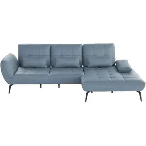 Vito Ecksofa aus Leder Ticona ¦ grau ¦ Maße (cm): B: 301 H: 93 T: 191.0