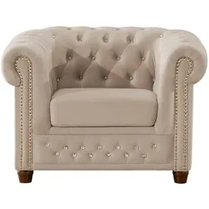 S-STYLE Chesterfield Sessel  Cleo Blink ¦ beige ¦ Maße (cm): B: 104 H: 72