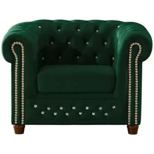 S-STYLE Chesterfield Sessel  Cleo Blink ¦ grün ¦ Maße (cm): B: 104 H: 72