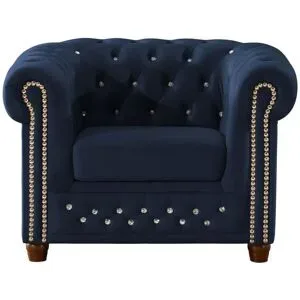 S-STYLE Chesterfield Sessel  Cleo Blink ¦ blau ¦ Maße (cm): B: 104 H: 72