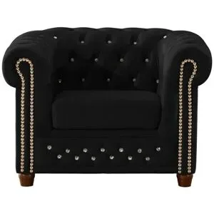 S-STYLE Chesterfield Sessel  Cleo Blink ¦ schwarz ¦ Maße (cm): B: 104 H: 72