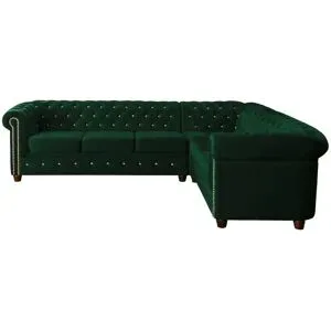 S-STYLE Chesterfield Ecksofa  Cleo Blink ¦ grün ¦ Maße (cm): B: 264 H: 72