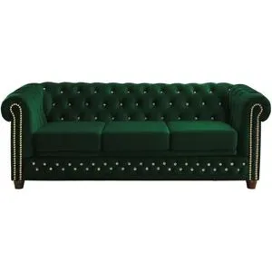 S-STYLE Chesterfield Einzelsofa  Cleo Blink ¦ grün ¦ Maße (cm): B: 203 H: 72