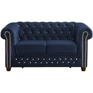 S-STYLE Chesterfield Einzelsofa  Cleo Blink ¦ blau ¦ Maße (cm): B: 148 H: 72