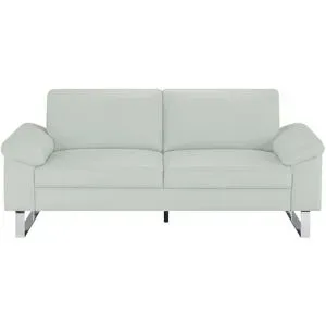Max Schelling Ledersofa mit Kufengestell Maximum ¦ grau ¦ Maße (cm): B: 204 H: