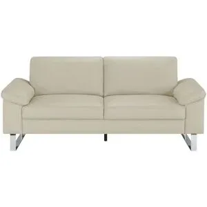 Max Schelling Ledersofa mit Kufengestell Maximum ¦ creme ¦ Maße (cm): B: 204 H: