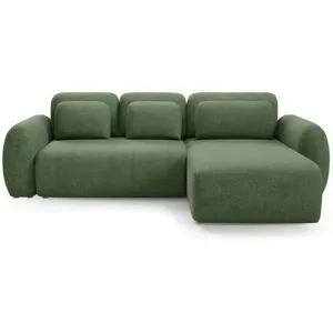 Höffner Ecksofa mit Schlaffunktion Falco ¦ grün ¦ Maße (cm): B: 304 H: 95