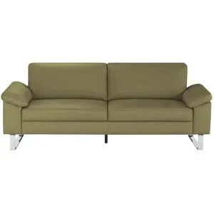 Max Schelling Ledersofa mit Kufengestell Maximum ¦ grün ¦ Maße (cm): B: 224 H:
