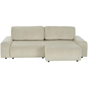 Höffner Ecksofa im modernen Breitcord Jolena ¦ beige ¦ Maße (cm): B: 260 H: 90 T: 170.0