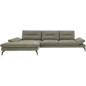 Loop your Style Ecksofa mit Sitztiefenverstellung Bellagio ¦ grau ¦ Maße (cm):