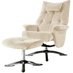 Höffner Relaxsessel mit Hocker Betsy ¦ beige
