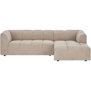 Höffner Ecksofa in moderner Bubble Optik Vilda ¦ beige ¦ Maße (cm): B: 247 H: 69 T: