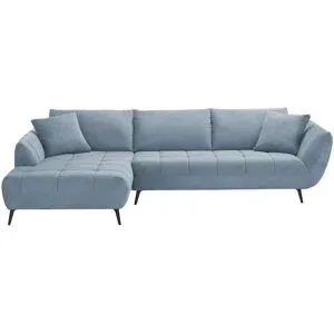 Bobb Ecksofa mit Sitztiefenverstellung Carly ¦ blau ¦ Maße (cm): B: 320 H: 90 T:
