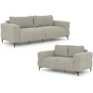 S-STYLE Polstergarnitur 3+2  Cardea ¦ braun ¦ Maße (cm): B: 217 H: 80