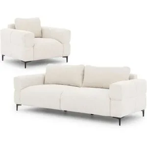 S-STYLE Polstergarnitur 3+1  Cardea ¦ creme ¦ Maße (cm): B: 217 H: 80