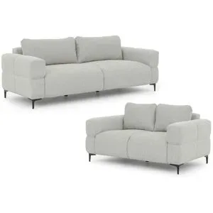 S-STYLE Polstergarnitur 3+2  Cardea ¦ grau ¦ Maße (cm): B: 217 H: 80