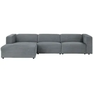 Höffner Ecksofa im modernen Breitcord Prado ¦ grau ¦ Maße (cm): B: 322 H: 69 T: 163.0