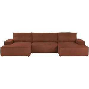 uno Wohnlandschaft mit Schlaffunktion Fjord ¦ rot ¦ Maße (cm): B: 358 H: 85 T: