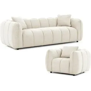 S-STYLE Polstergarnitur 3+1  Nubira ¦ beige ¦ Maße (cm): B: 228 H: 69