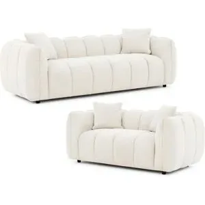 S-STYLE Polstergarnitur 3+2  Nubira ¦ creme ¦ Maße (cm): B: 228 H: 69