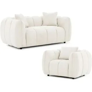 S-STYLE Polstergarnitur 2+1  Nubira ¦ creme ¦ Maße (cm): B: 172 H: 69