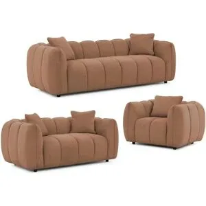 S-STYLE Polstergarnitur 3+2+1  Nubira ¦ rot ¦ Maße (cm): B: 228 H: 69