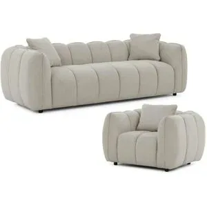 S-STYLE Polstergarnitur 3+1  Nubira ¦ braun ¦ Maße (cm): B: 228 H: 69