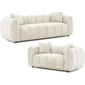 S-STYLE Polstergarnitur 3+2  Nubira ¦ beige ¦ Maße (cm): B: 228 H: 69