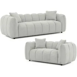 S-STYLE Polstergarnitur 3+2  Nubira ¦ grau ¦ Maße (cm): B: 228 H: 69