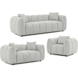 S-STYLE Polstergarnitur 3+2+1  Nubira ¦ grau ¦ Maße (cm): B: 228 H: 69