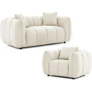 S-STYLE Polstergarnitur 2+1  Nubira ¦ beige ¦ Maße (cm): B: 172 H: 69